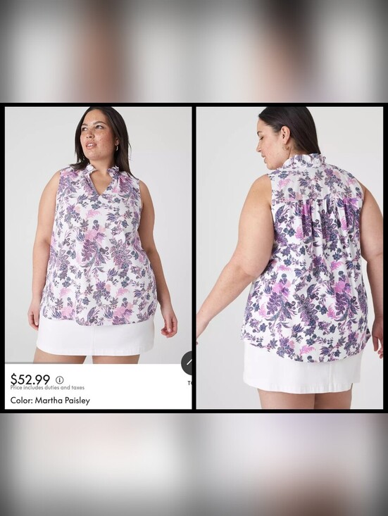 Lane Bryant Tops - Lane Bryant Floral Paisley Top 14/16 Ruffle Neck Cottagecore Boho Plus Size